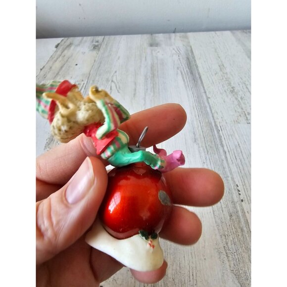 Enesco tiddles ornament elf fiddle vintage figurine 1990 ziminecki Xmas decor - Picture 5 of 10